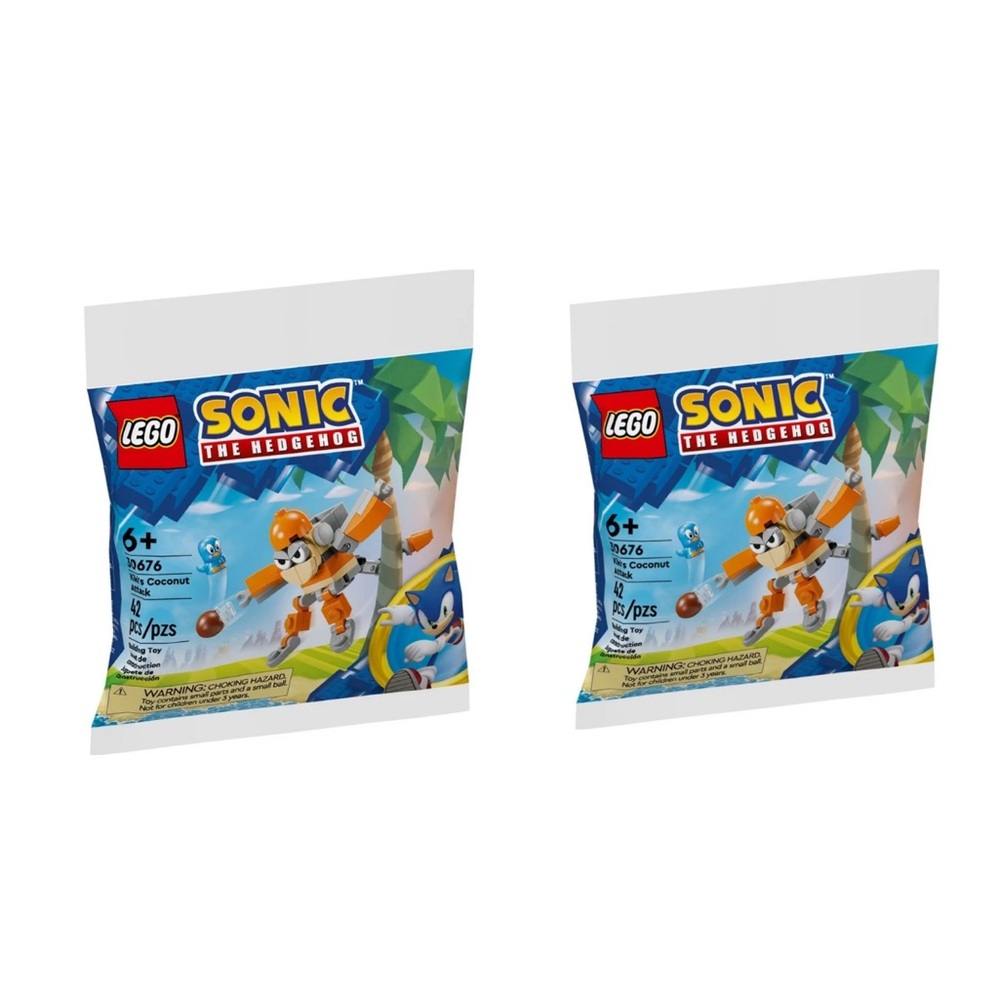 2 Pack Lego Sonic Hedgehog Kiki's Coconut Attack 30676 Poly Bag